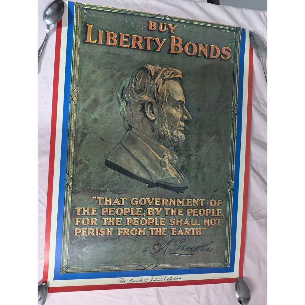 1976 American Patriot Collection 18X24" poster Abraham Lincoln buy liberty Bonds